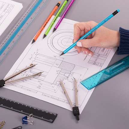 Карандаш чернографитный BRAUBERG "ULTRA COLOR", 1 шт., HB, с ластиком, пластиковый, 181708