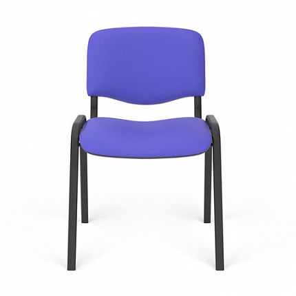 Стул для персонала и посетителей "ИЗО", черный каркас, ткань синяя, В-10/С-06