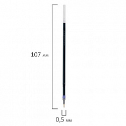 Стержни шариковые масляные с ушками BRAUBERG "WRITING 3.0", 107 мм, КОМПЛЕКТ 10 ШТ., СИНИЕ, игольчатый узел 0,5 мм, 170415