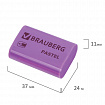 Ластик BRAUBERG "Pastel", 37х24х11мм, ассорти пастельных цветов, экологичный ПВХ, 229582
