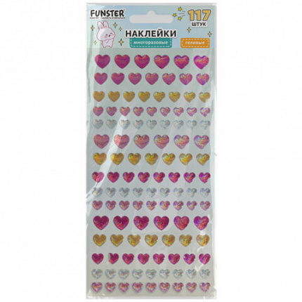 Наклейки гелевые "Яркое ассорти", 17,5х9 см, ассорти 8 видов, FUNSTER (ФАНСТЕР), 666101