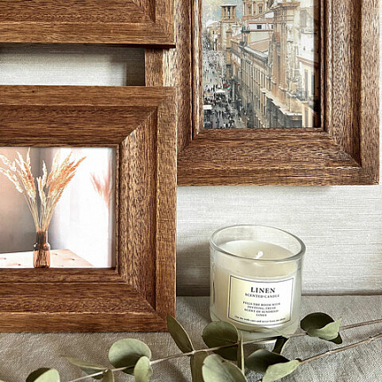 Рамка из мангового дерева BRAUBERG LOFT QUAD, фото разного размера, акриловый экран, 52х39 см, 391283