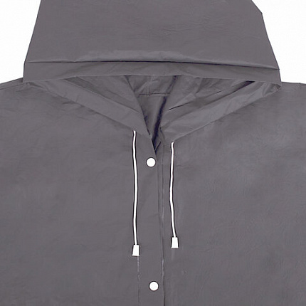 Дождевик плащ на кнопках, EVA, многоразовый прочный, чехол в комплекте, универсальный размер, серый, SHAMAANI (ШАМААНИ), 610936