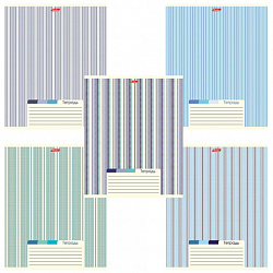 Тетрадь А5, 48 л., HATBER, скоба, линия, обложка картон, "LINE" (микс в спайке), 052332, 48Т5В2
