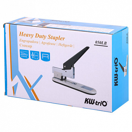 Степлер МОЩНЫЙ №23/6-23/23 KW-trio, до 210 листов, серый/черный, 50-LB, -50-LB