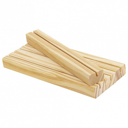 Ценникодержатель деревянный (ценники, реклама, фото) 21х3х2 см, КОМПЛЕКТ 4 шт., BRAUBERG, 291315