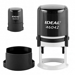 Оснастка для печатей оттиск D=42 мм, синий, TRODAT IDEAL 46042 P2, корпус черный, с крышкой, подушка, 125308