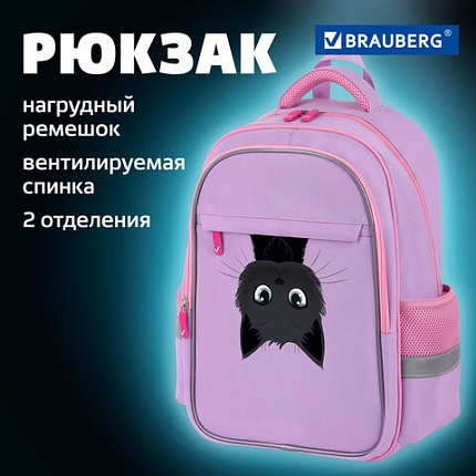 Рюкзак BRAUBERG FAVOUR, 2 отделения, 3 кармана, "Hide and seek", 40х29х15 см, 273122