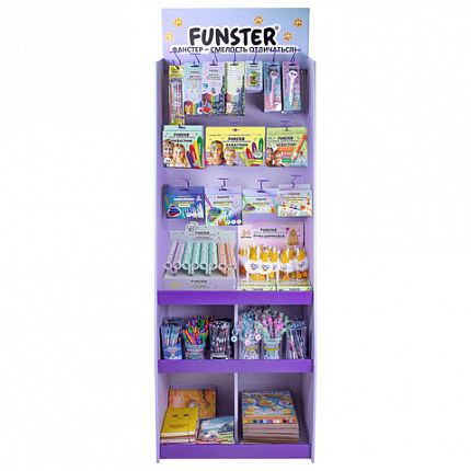 Стойка напольная для размещения товара FUNSTER, 180x60x40 см, 3 полки, 16 крючков, 507854