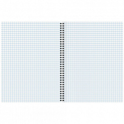 Тетрадь А5, 96 л., ОФИСМАГ, гребень, клетка, обложка картон, СИНЯЯ, 405639