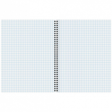 Тетрадь А5, 96 л., ОФИСМАГ, гребень, клетка, обложка картон, СИНЯЯ, 405639