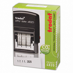 Датер-мини, месяц ЦИФРАМИ, ДЛЯ БАНКА, оттиск 22х4 мм, синий, TRODAT 4820 P2, корпус черный, подушка, 82498