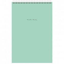 Блокнот БОЛЬШОЙ ФОРМАТ А4 200х290 мм, 80 л., гребень, подложка, клетка, BRAUBERG "Minimal Pastel", 116425