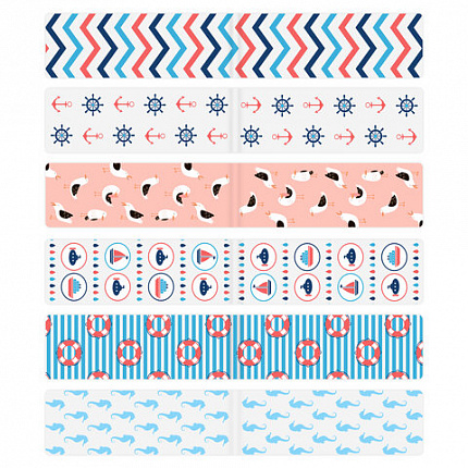 Закладки для книг МАГНИТНЫЕ, "SEA", набор 12 шт., 60x20 мм, BRAUBERG, 113174