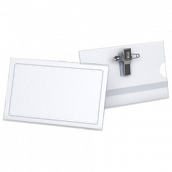 Бейдж горизонтальный ERICH KRAUSE (90х57 мм), с металлической клипсой и булавкой, 7078