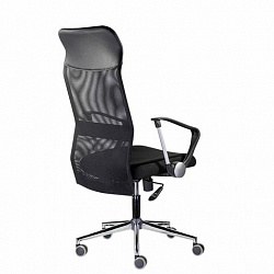 Кресло "Директ Лайт" МС-040, высокая спинка, с подлокотниками, хром, черное