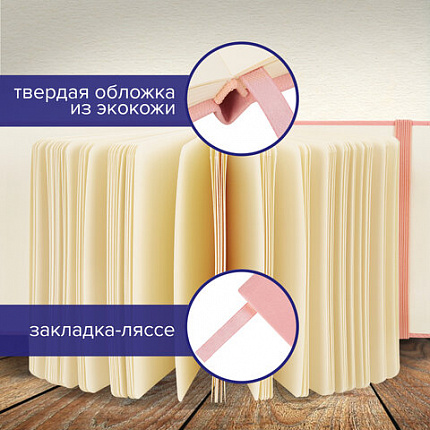 Скетчбук, слоновая кость 140 г/м2 120х120 мм, 80 л., КОЖЗАМ, резинка, BRAUBERG ART CLASSIC, пастель розовый, 116876