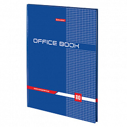 Книга канцелярская 80 л., клетка, твердая, глянцевая, блок офсет, А4 215х295 мм, BRAUBERG, 130065