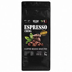 Кофе в зернах WELDAY (ВЭЛДЭЙ) "ESPRESSO Crema" 1 кг, 623439, УТ000015180