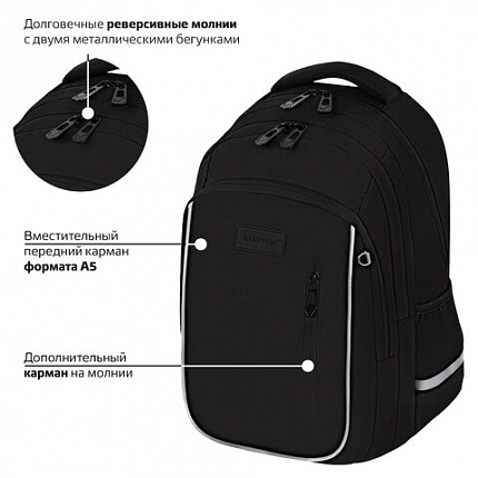 Рюкзак BRAUBERG INTENT, 2 отделения, 4 кармана, "Темная сторона", 39х27х14 см, 273112