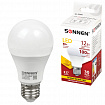 Лампа светодиодная SONNEN, 12 (100) Вт, цоколь Е27, груша, теплый белый свет, 30000 ч, LED A60-12W-2700-E27, 453697