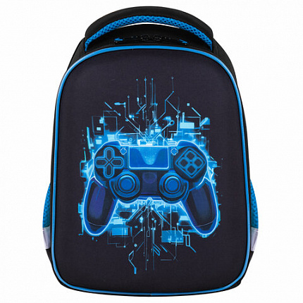 Ранец BRAUBERG KIDS START, 1 отделение, 2 кармана, Digital gamepad, 3D-панель, 35х26х13 см, 273152