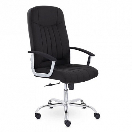 Кресло офисное "Бостон", CH-277, хром, ткань, черный (М-16)