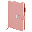 Ежедневник недатированный, А5, 143х210 мм, BRAUBERG "Dainty", под кожу, магнитная застежка, 160 л., розовый, 117143