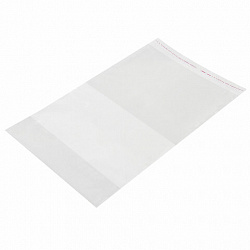 Обложка ПП со штрихкодом для тетрадей и дневников, КЛЕЙКИЙ КРАЙ, 80 мкм, 210х380 мм, универсальная, прозрачная, ПИФАГОР, 229342