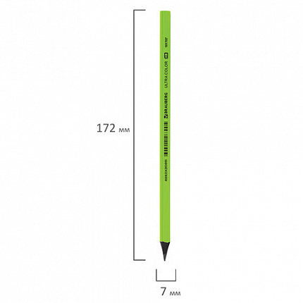 Карандаш чернографитный BRAUBERG "ULTRA COLOR", 1 шт., HB, пластиковый, 181707