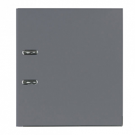 Папка-регистратор BRAUBERG с покрытием из ПВХ, 80 мм, с уголком, серая (удвоенный срок службы), 227190