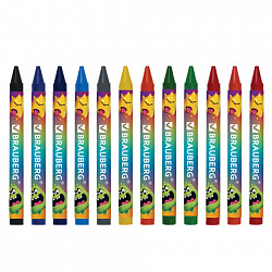 Восковые мелки BRAUBERG "МОНСТРИКИ", 12 цветов, 273238