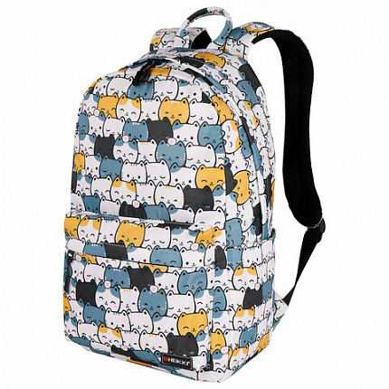 Рюкзак HEIKKI DREAM (ХЕЙКИ) универсальный, c карманом для ноутбука, эргономичный, "Cute Cats", 42х26х14 см, 273849