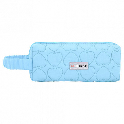 Пенал-косметичка HEIKKI (ХЕЙКИ) с ручкой, 1 отделение, стеганый полиэстер, 21х8х5 см, голубой, 273607