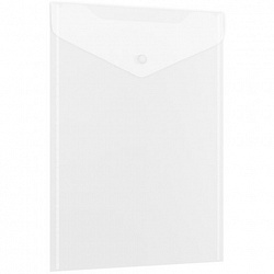 Папка-конверт с кнопкой А4, BRAUBERG "UNIVERSAL", до 100 листов, вертикальная, прозрачная, 0,15 мм, 273075