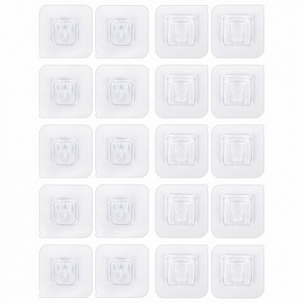 Крючки-кронштейны самоклеящиеся 6х6 см, КОМПЛЕКТ 10 шт., акриловый клей, LAIMA Home, 608794