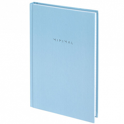 Блокнот А5 134х206 мм, 80 л., твёрдый, клетка, BRAUBERG "Minimal", голубой, 116442