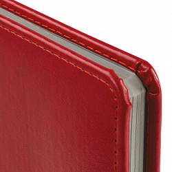 Еженедельник датированный 2026, МАЛЫЙ ФОРМАТ 95х155 мм, А6, BRAUBERG "Rainbow", под кожу, красный, 117190