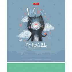 Тетрадь 12 л. HATBER клетка, обложка картон, "Счастливчики" (микс в спайке), 067954, 12Т5В1