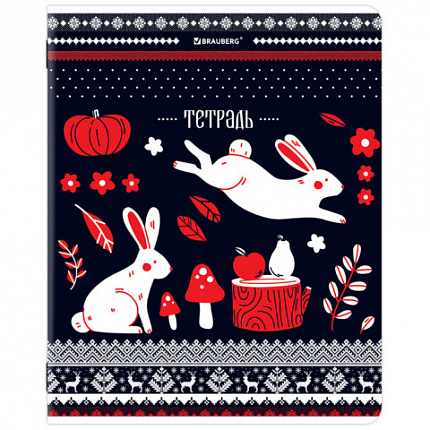 Тетрадь А5, 48 л., BRAUBERG, скоба, клетка, TWIN-лак, Орнамент из сказки (микс в спайке), 405650