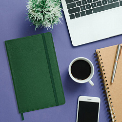 Ежедневник недатированный А5 138х213 мм, BRAUBERG "Base", под кожу, 160 л., темно-зеленый, 116257