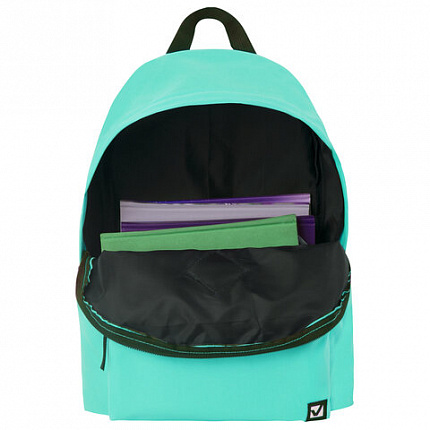 Рюкзак BRAUBERG СИТИ-ФОРМАТ один тон, универсальный, бирюзовый, 41х32х14 см, 229887