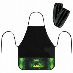 Фартук с нарукавниками для уроков труда BRAUBERG, 3 кармана, 46x54 см, "Digital spider", 273644