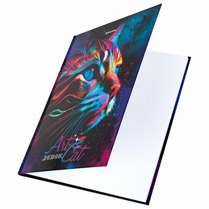 Дневник 5-11 класс 48 л., твердый, BRAUBERG, глянцевая ламинация, с подсказом, "Space cat", 106865