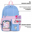 Рюкзак BRAUBERG PASTEL с термонашивками в комплекте, "Friendly bunnies", голубой, 40х29х14 см, 271423