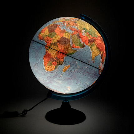 Глобус интерактивный + очки VR, физический / политический, GLOBEN, 32 см, рельефный, с подсветкой, INT13200290