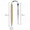 Ручка шариковая PARKER "Jotter XL Monochrome Gold GT", корпус золотой, нержавеющая сталь, синяя,2122754