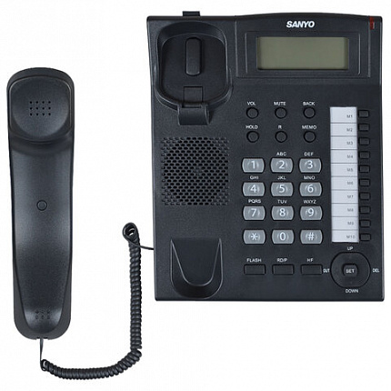 Телефон SANYO RA-S517B, спикерфон, память 30 номеров, тональный/импульсный режим, черный