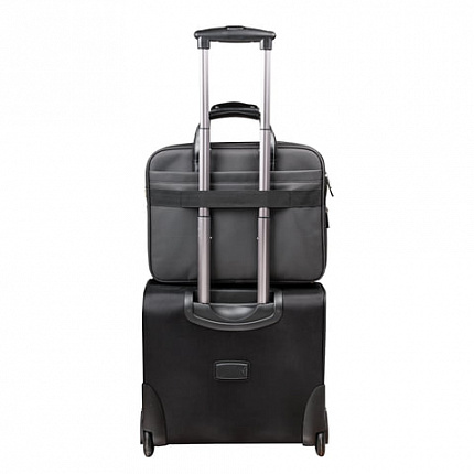 Сумка портфель BRAUBERG CARBON с отделением для ноутбука 15-16", 2 отделения, черная, 31х41х13 см, 240509