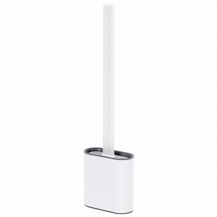 Ершик для унитаза силиконовый FLAT TYPE (плоский) напольный / настенный с креплением, LAIMA, 608131